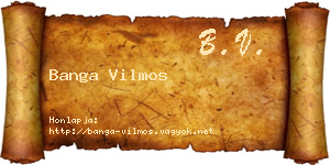 Banga Vilmos névjegykártya