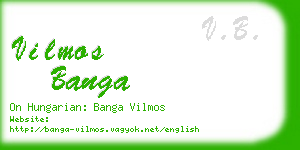 vilmos banga business card